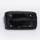 CHANEL Chain Matelasse Shoulder Bag Patent Leather Black Silver CC Auth bs38075-9