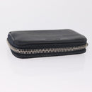 PRADA Wallet Leather 2 Set Black Blue Auth bs38081-13