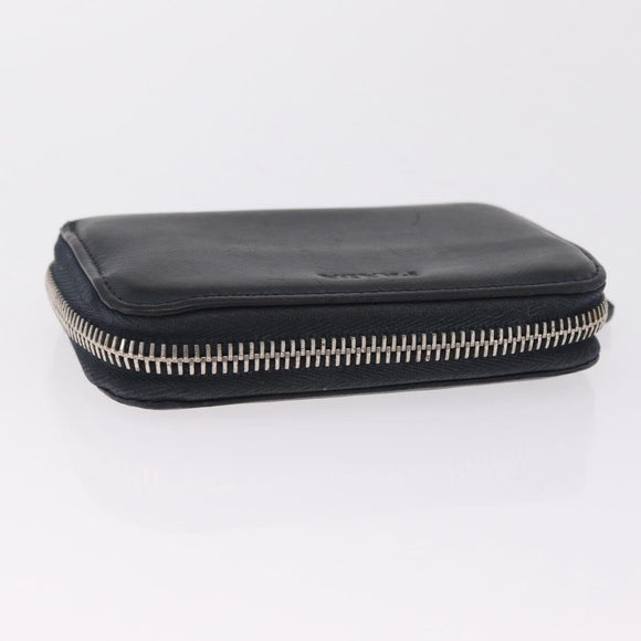 PRADA Wallet Leather 2 Set Black Blue Auth bs38081