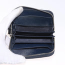PRADA Wallet Leather 2 Set Black Blue Auth bs38081-16