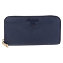 PRADA Wallet Leather 2 Set Black Blue Auth bs38081-2