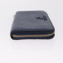 PRADA Wallet Leather 2 Set Black Blue Auth bs38081-4