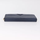 PRADA Wallet Leather 2 Set Black Blue Auth bs38081-6