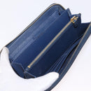 PRADA Wallet Leather 2 Set Black Blue Auth bs38081-8