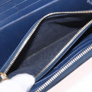 PRADA Wallet Leather 2 Set Black Blue Auth bs38081-9