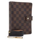 LOUIS VUITTON Damier Ebene Day Planner Cover Leather 2 Set LV Auth bs38083-1