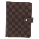 LOUIS VUITTON Damier Ebene Day Planner Cover Leather 2 Set LV Auth bs38083-2