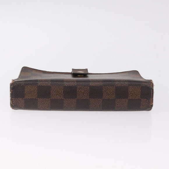 LOUIS VUITTON Damier Ebene Day Planner Cover Leather 2 Set LV Auth bs38083