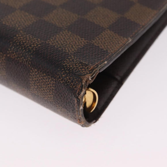 LOUIS VUITTON Damier Ebene Day Planner Cover Leather 2 Set LV Auth bs38083