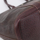 HERMES Amazonia Garden Party PM Hand Bag Leather Brown Silver Auth bs38084-12