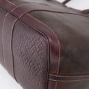 HERMES Amazonia Garden Party PM Hand Bag Leather Brown Silver Auth bs38084-13