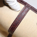 HERMES Amazonia Garden Party PM Hand Bag Leather Brown Silver Auth bs38084-15