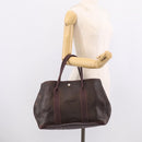 HERMES Amazonia Garden Party PM Hand Bag Leather Brown Silver Auth bs38084-19