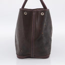 HERMES Amazonia Garden Party PM Hand Bag Leather Brown Silver Auth bs38084-4