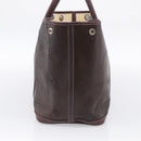 HERMES Amazonia Garden Party PM Hand Bag Leather Brown Silver Auth bs38084-6