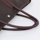 HERMES Amazonia Garden Party PM Hand Bag Leather Brown Silver Auth bs38084-8