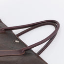 HERMES Amazonia Garden Party PM Hand Bag Leather Brown Silver Auth bs38084-9