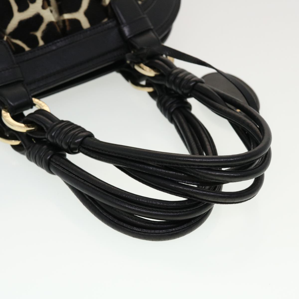 BALLY Shoulder Bag Harako leather Black White Auth bs5715
