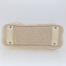 CHANEL Shoulder Bag Canvas Leather White CC Auth bs6137-5