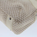 CHANEL Shoulder Bag Canvas Leather White CC Auth bs6137-15