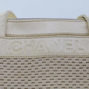 CHANEL Shoulder Bag Canvas Leather White CC Auth bs6137-10
