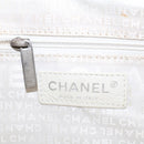 CHANEL Shoulder Bag Canvas Leather White CC Auth bs6137-17