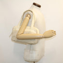 CHANEL Shoulder Bag Canvas Leather White CC Auth bs6137-23