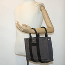 HERMES Sac Arne Hand Bag Canvas Leather Gray Auth bs6147-20