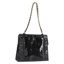 CHANEL Chain Shoulder Bag Patent leather Black CC Auth bs6435-1