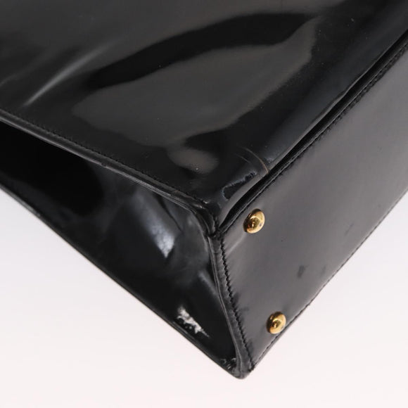 CHANEL Chain Shoulder Bag Patent leather Black CC Auth bs6435