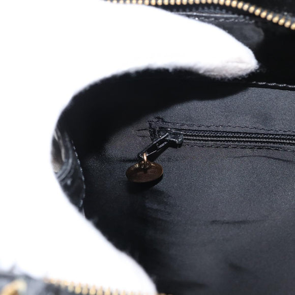 CHANEL Chain Shoulder Bag Patent leather Black CC Auth bs6435
