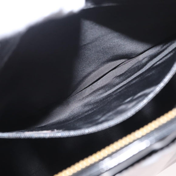 CHANEL Chain Shoulder Bag Patent leather Black CC Auth bs6435