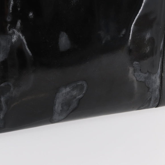 CHANEL Chain Shoulder Bag Patent leather Black CC Auth bs6435