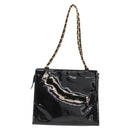 CHANEL Chain Shoulder Bag Patent leather Black CC Auth bs6435-4