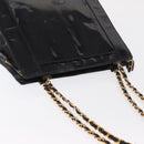 CHANEL Chain Shoulder Bag Patent leather Black CC Auth bs6435-7