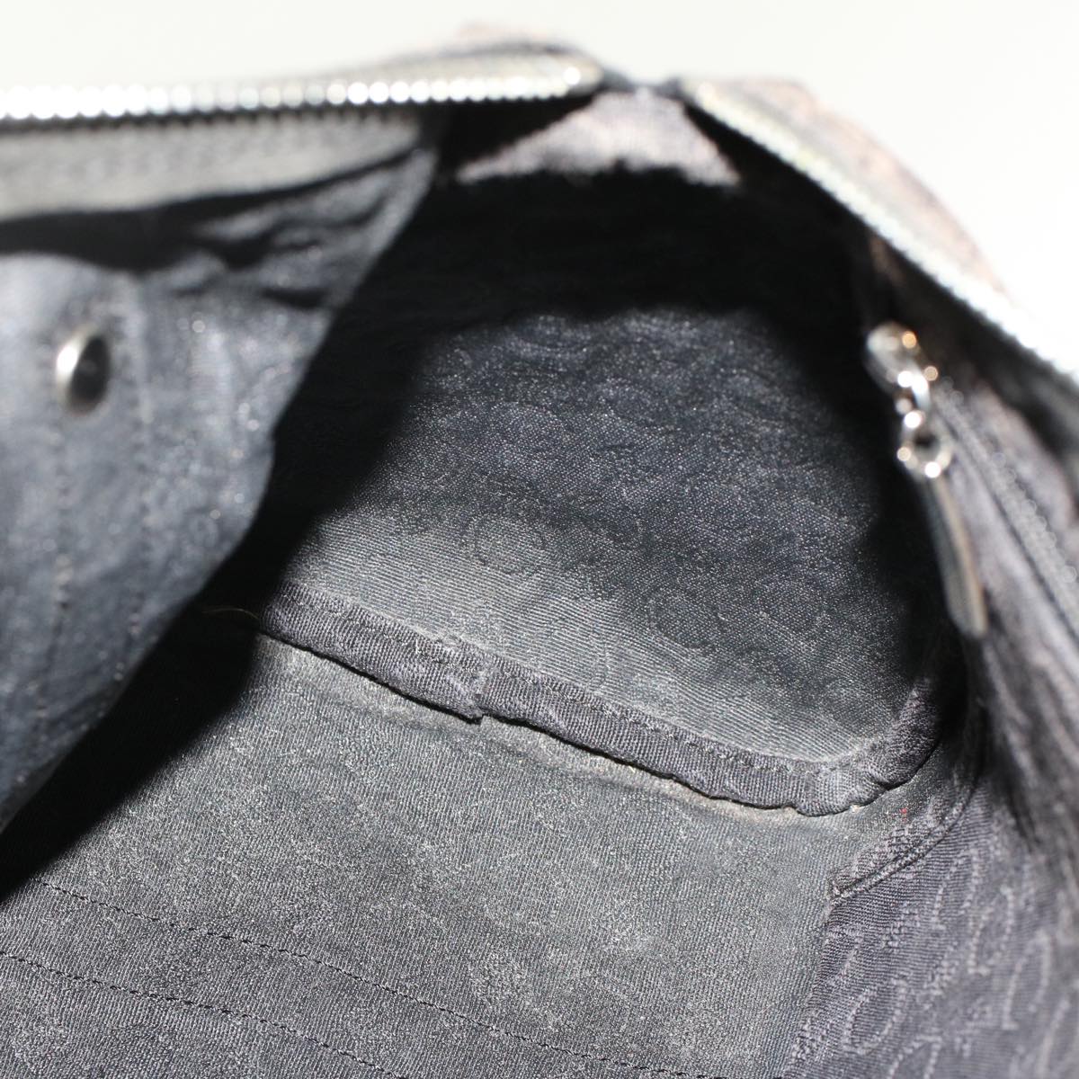 CELINE Macadam Canvas Pouch Shoulder Bag Enamel 3Set Black Brown Auth bs6451