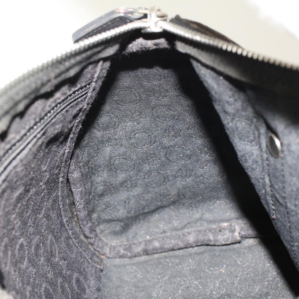 CELINE Macadam Canvas Pouch Shoulder Bag Enamel 3Set Black Brown Auth bs6451