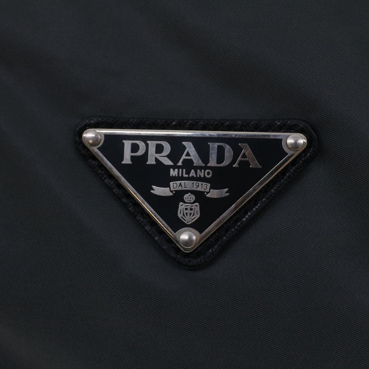 PRADA Boston Bag Nylon Gray Auth bs6454