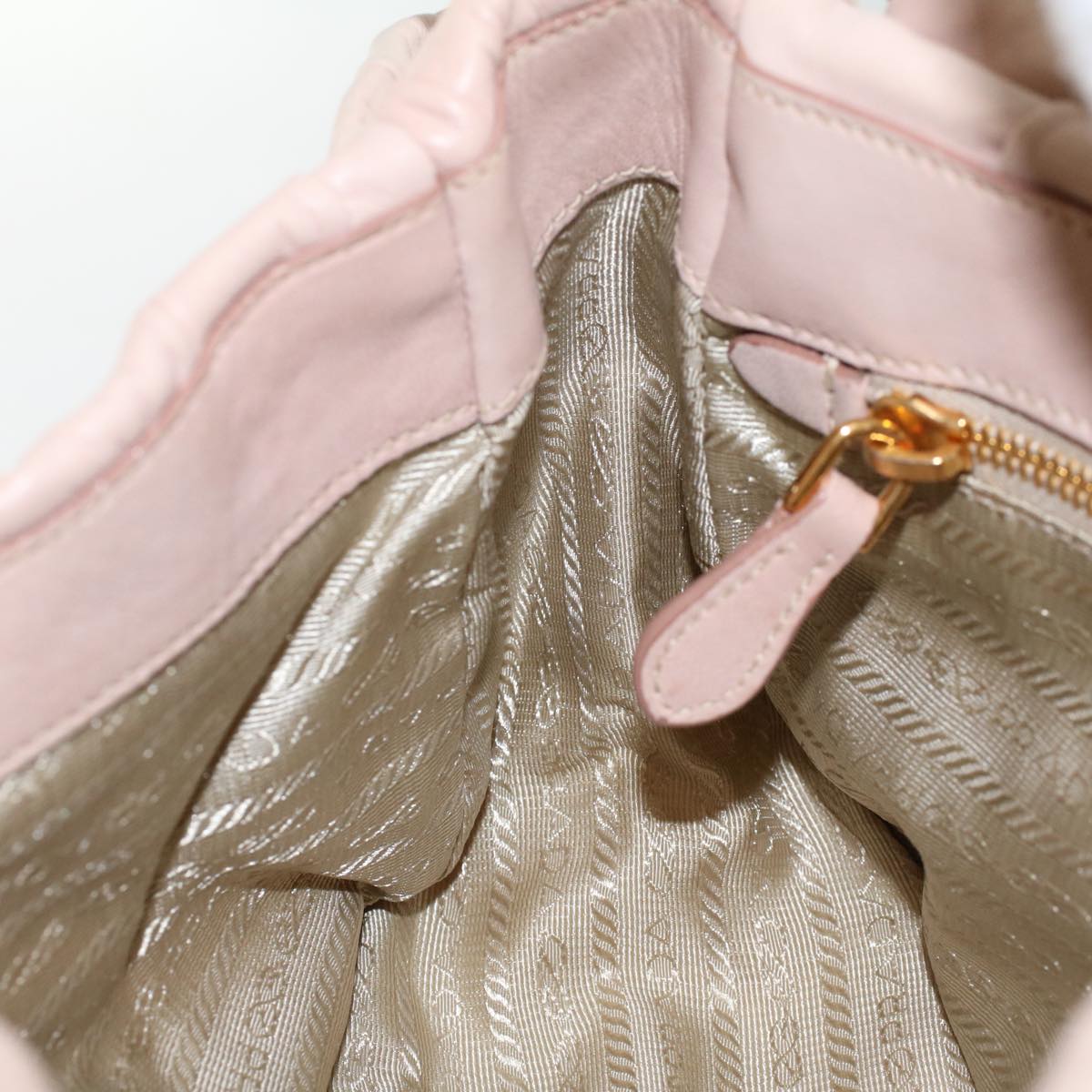 PRADA Shoulder Bag Leather 2way Pink Auth bs6655