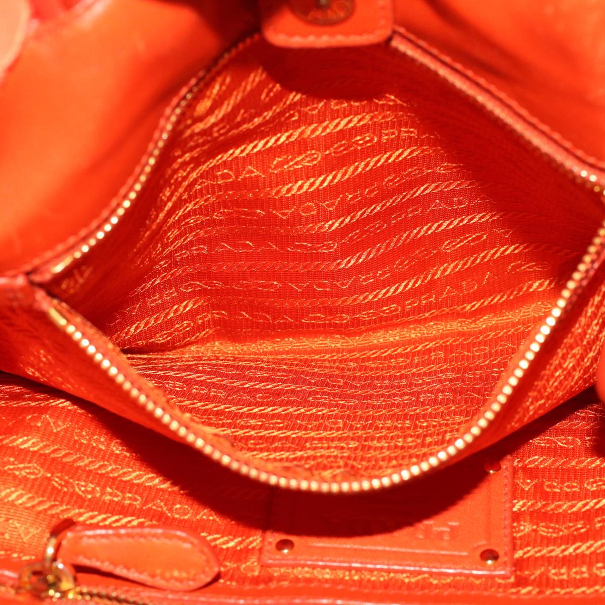 PRADA Hand Bag Nylon Orange Auth bs6737