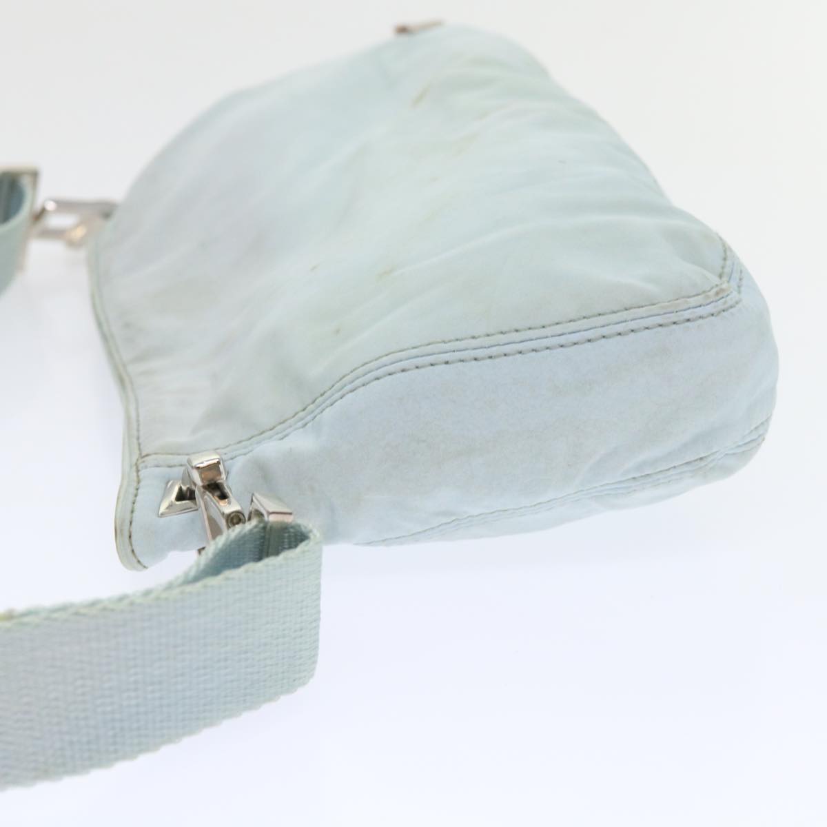 BOTTEGA VENETA Shoulder Bag Nylon 2Set Light Blue Red Auth bs6782