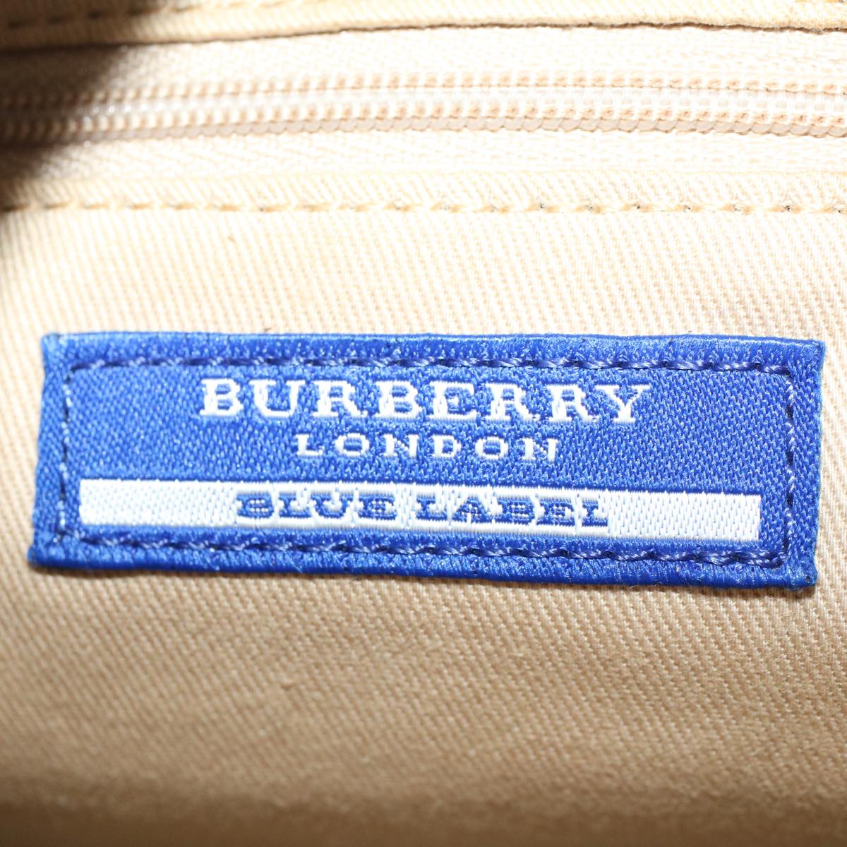 BURBERRY Blue Label Shoulder Bag Nylon Beige Auth bs6877