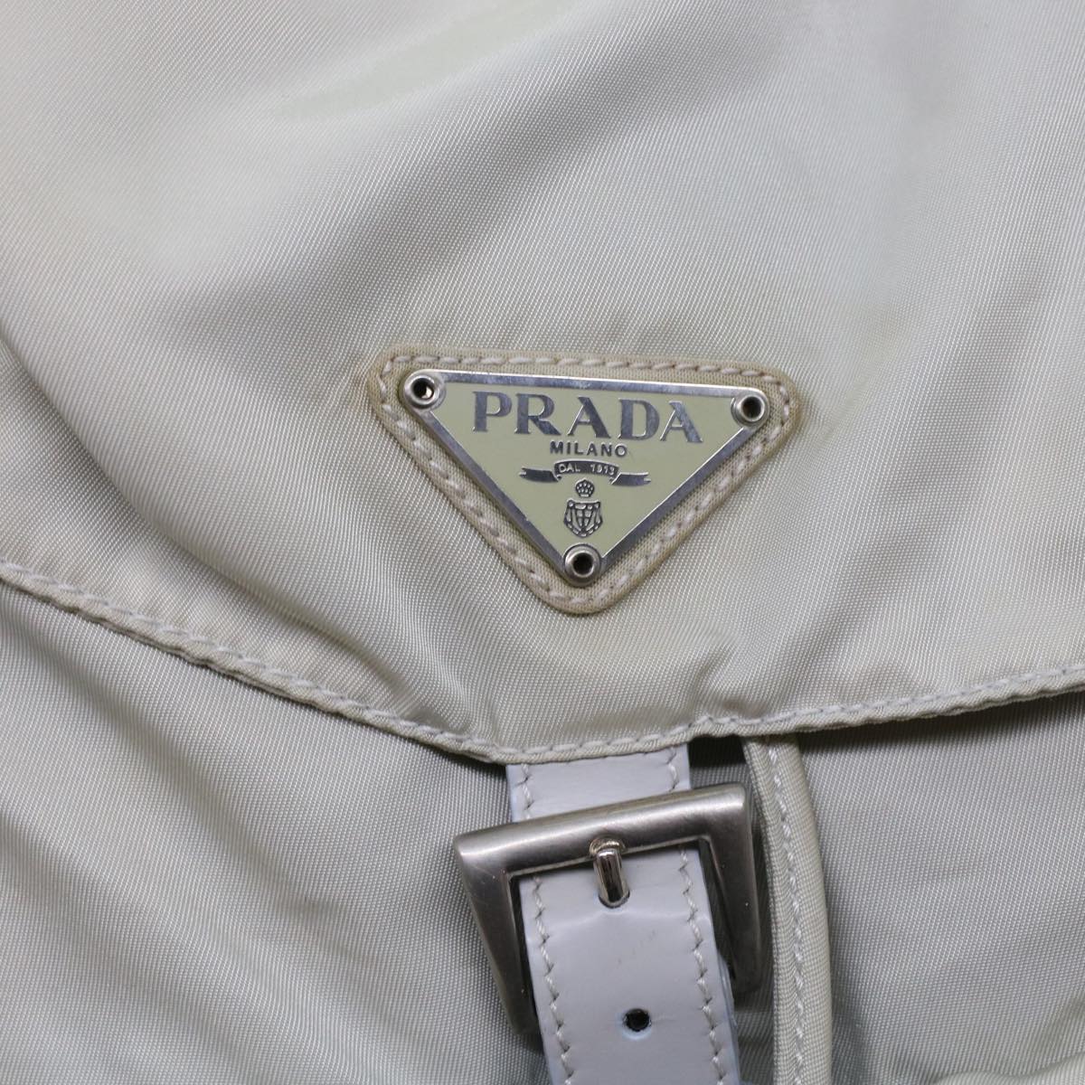PRADA Backpack Nylon White Auth bs7046