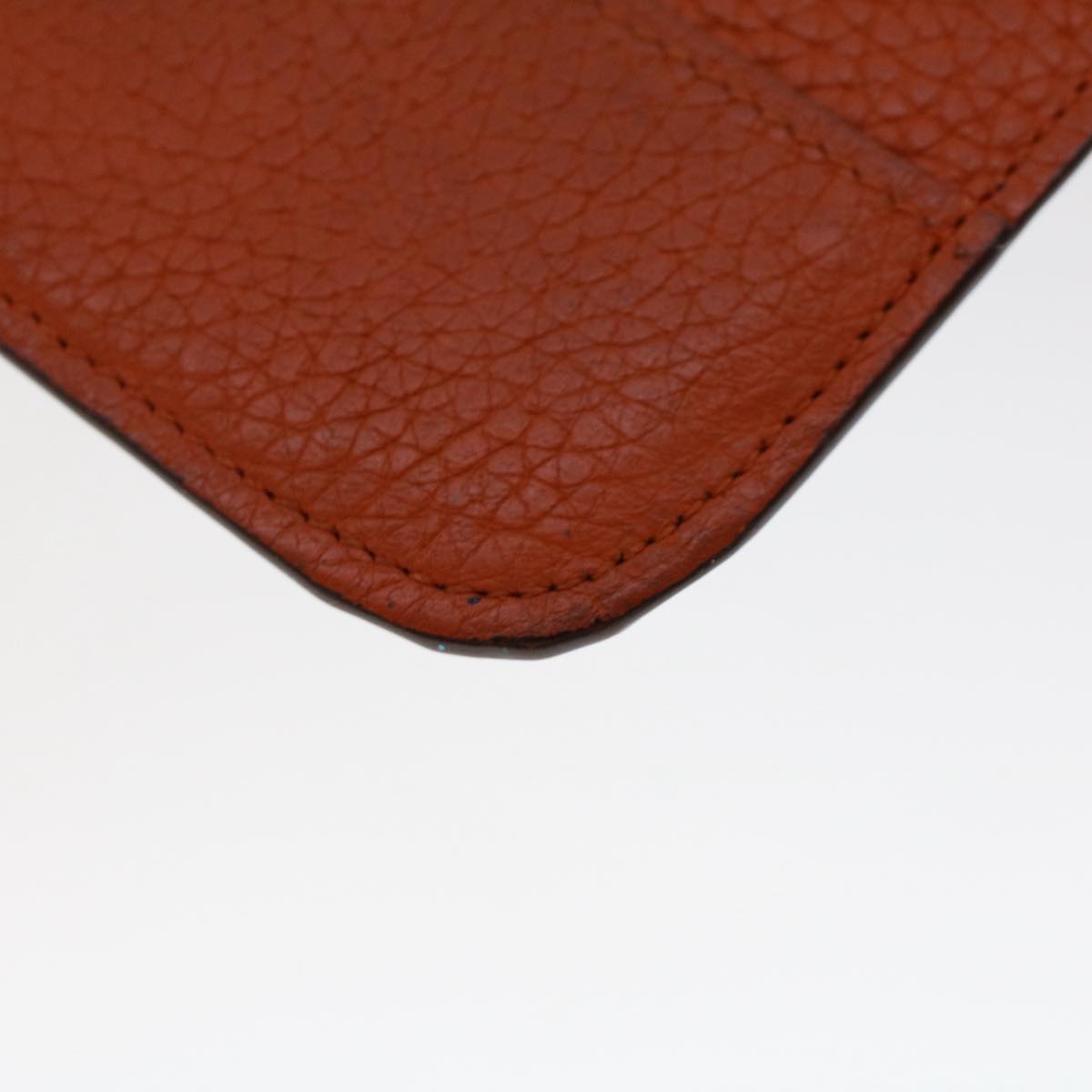 HERMES Pouch Canvas Leather 3Set Beige Black Orange Auth bs7110