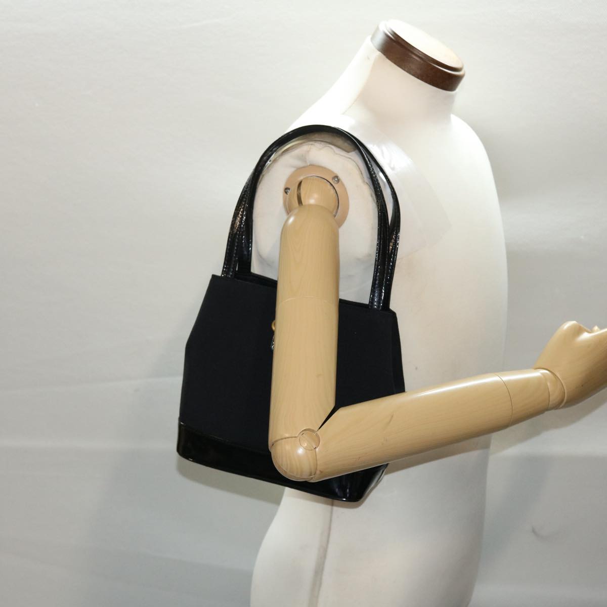 SAINT LAURENT Shoulder Bag Nylon Black Auth bs7138
