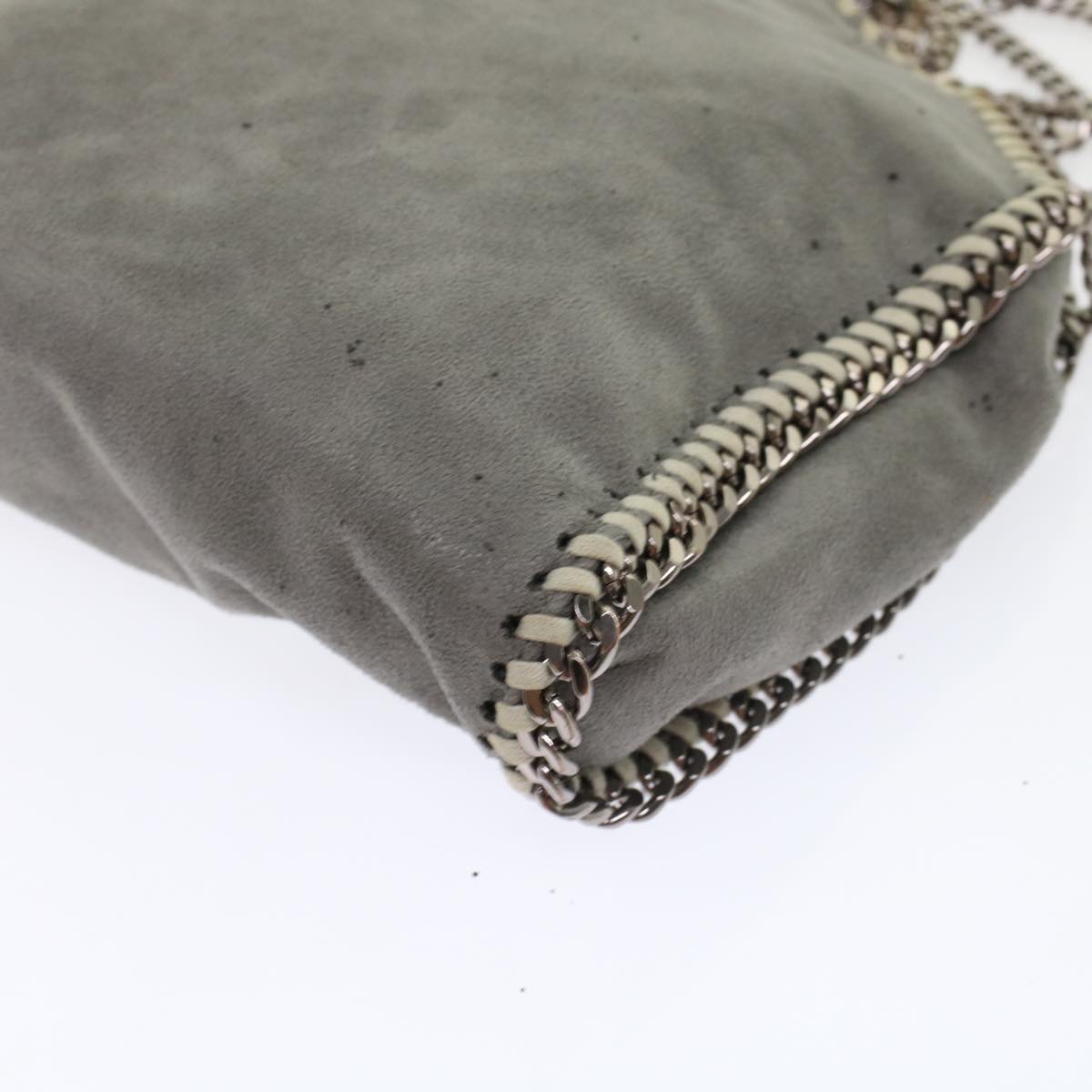 Stella MacCartney Chain Falabella Shoulder Bag Suede Gray Auth bs7170