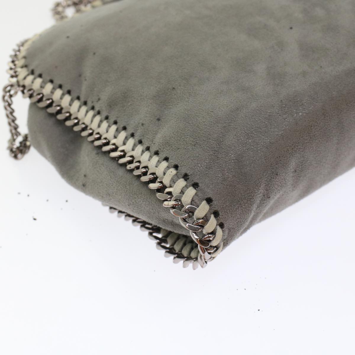 Stella MacCartney Chain Falabella Shoulder Bag Suede Gray Auth bs7170