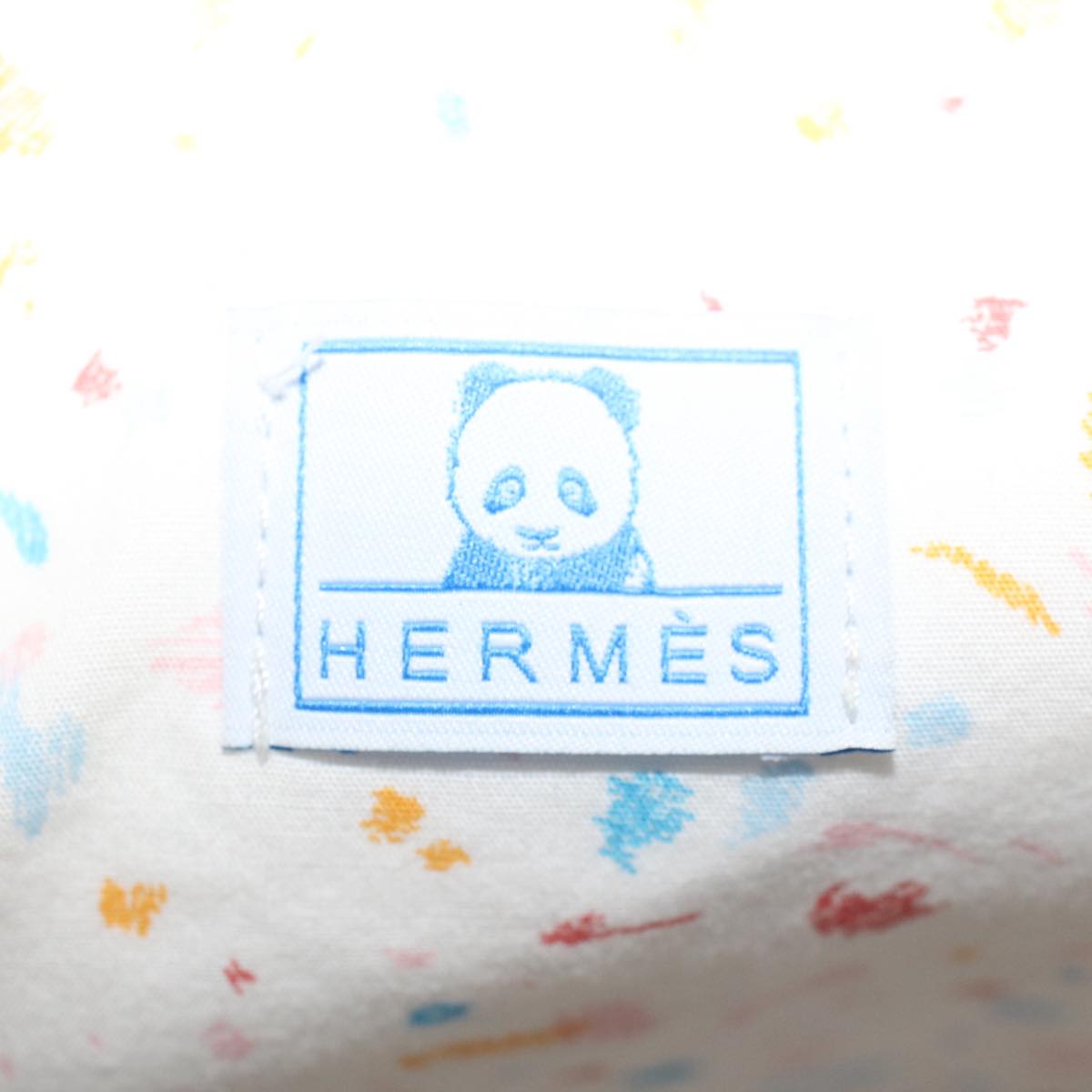 HERMES Panda Tote Bag Cotton Blue Auth bs7473
