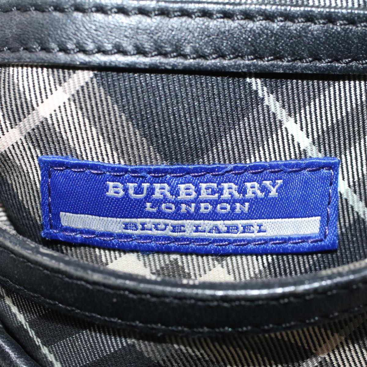 BURBERRY Blue Label Tote Bag Nylon Black Auth bs7504