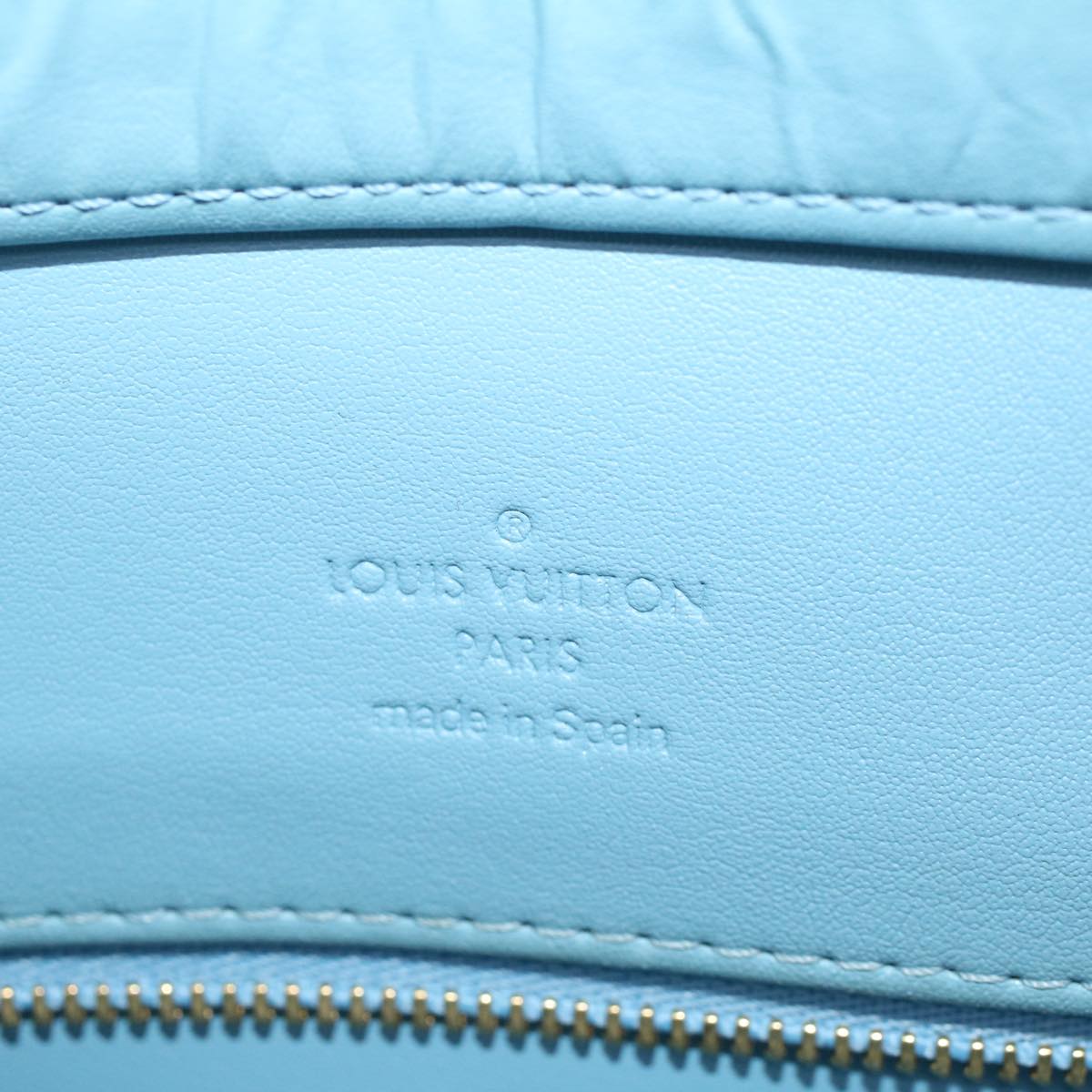 LOUIS VUITTON Monogram Vernis Houston Hand Bag Baby Blue M91005 LV Auth bs7511